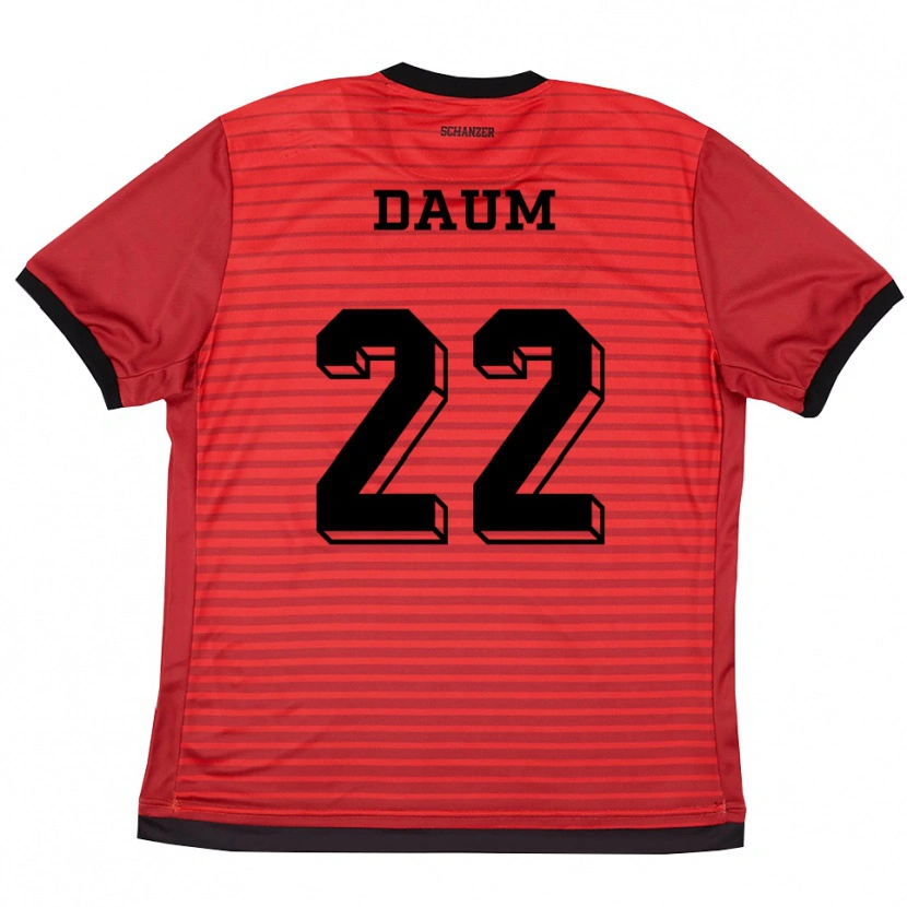 Danxen Kinderen Anna-Lena Daum #22 Rood Zwart Thuisshirt Thuistenue 2025/26 T-Shirt