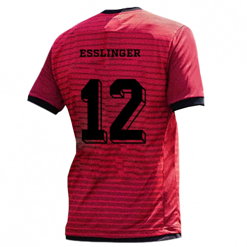 Danxen Kinderen Rafael Eßlinger #12 Rood Zwart Thuisshirt Thuistenue 2025/26 T-Shirt