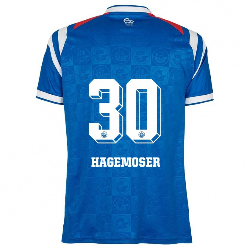 Danxen Kinderen Max Hagemoser #30 Blauw Wit Rood Thuisshirt Thuistenue 2025/26 T-Shirt