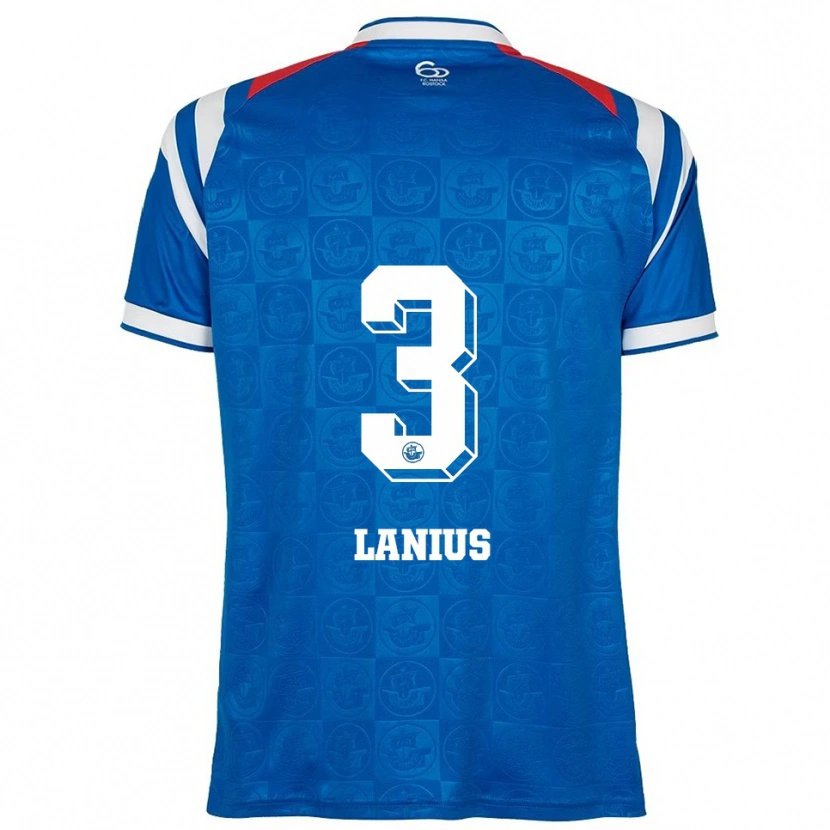 Danxen Kinderen Dominik Lanius #3 Blauw Wit Rood Thuisshirt Thuistenue 2025/26 T-Shirt