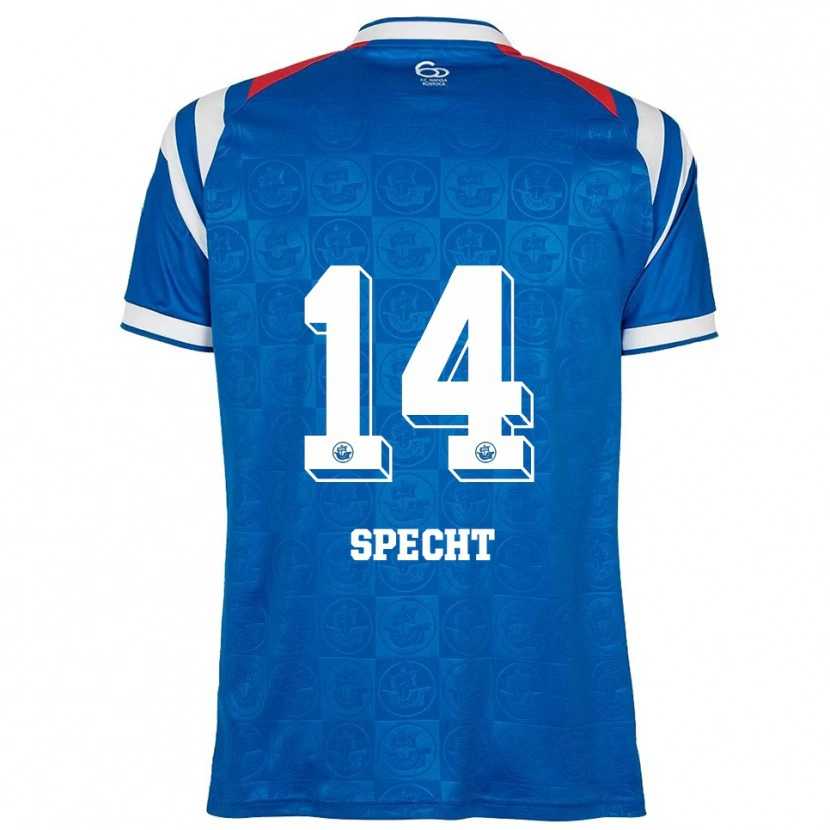 Danxen Kinderen Julius Specht #14 Blauw Wit Rood Thuisshirt Thuistenue 2025/26 T-Shirt