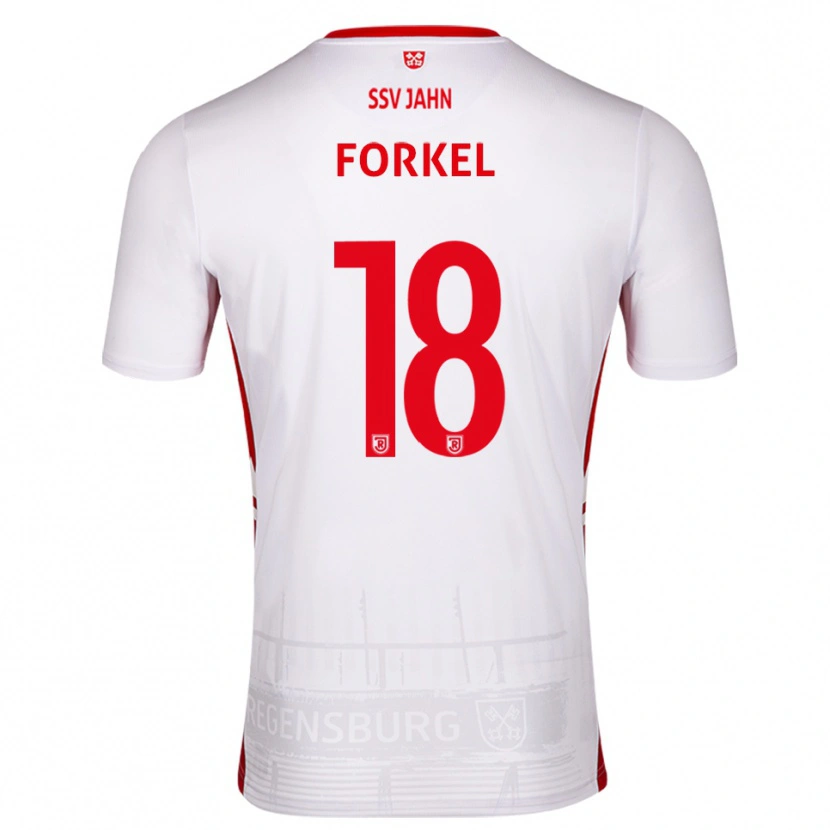 Danxen Kinderen Dustin Forkel #18 Wit Rood Thuisshirt Thuistenue 2025/26 T-Shirt