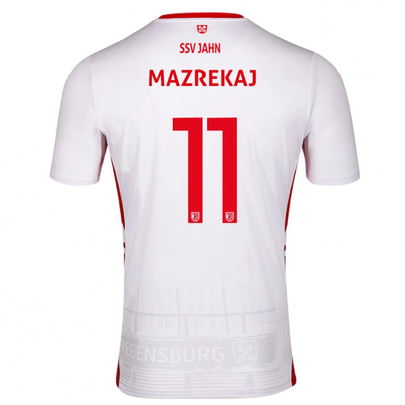 Danxen Kinderen Abaz Mazrekaj #11 Wit Rood Thuisshirt Thuistenue 2025/26 T-Shirt