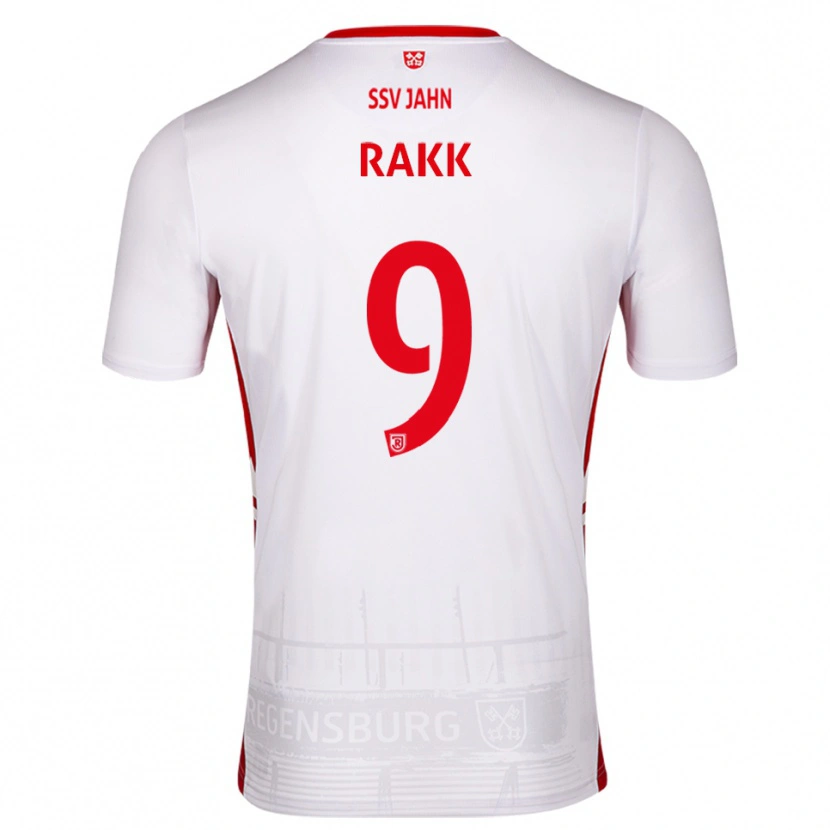 Danxen Kinderen Lars Rakk #9 Wit Rood Thuisshirt Thuistenue 2025/26 T-Shirt