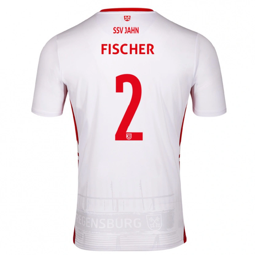 Danxen Kinderen Florian Fischer #2 Wit Rood Thuisshirt Thuistenue 2025/26 T-Shirt