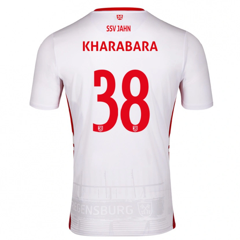 Danxen Kinderen Volodymyr Kharabara #38 Wit Rood Thuisshirt Thuistenue 2025/26 T-Shirt