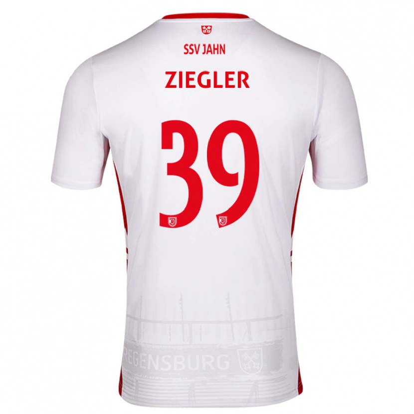 Danxen Kinderen Fabian Ziegler #39 Wit Rood Thuisshirt Thuistenue 2025/26 T-Shirt