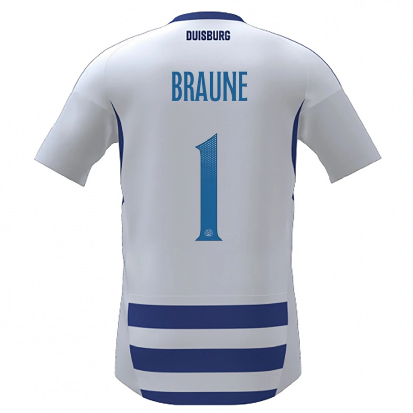 Danxen Kinderen Maximilian Braune #1 Wit Blauw Thuisshirt Thuistenue 2025/26 T-Shirt