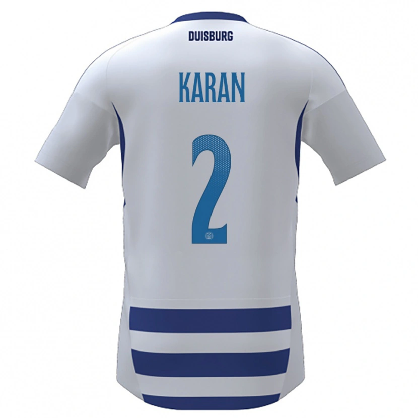 Danxen Kinderen Mikail Karan #2 Wit Blauw Thuisshirt Thuistenue 2025/26 T-Shirt