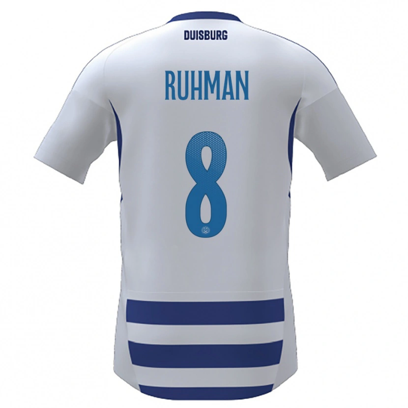 Danxen Kinderen Ayesha Abd El Ruhman #8 Wit Blauw Thuisshirt Thuistenue 2025/26 T-Shirt