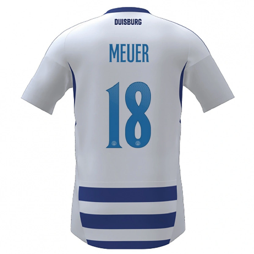 Danxen Kinderen Steffen Meuer #18 Wit Blauw Thuisshirt Thuistenue 2025/26 T-Shirt