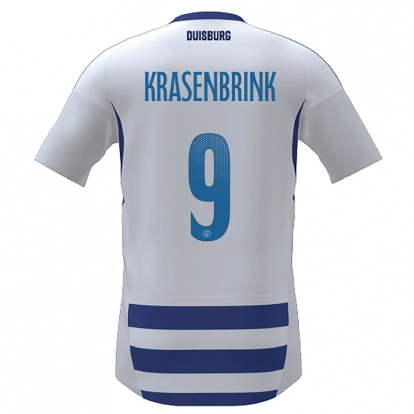 Danxen Kinderen Hannes Krasenbrink #9 Wit Blauw Thuisshirt Thuistenue 2025/26 T-Shirt