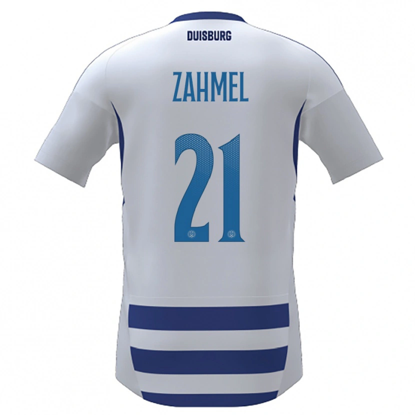 Danxen Kinderen Jannik Zahmel #21 Wit Blauw Thuisshirt Thuistenue 2025/26 T-Shirt