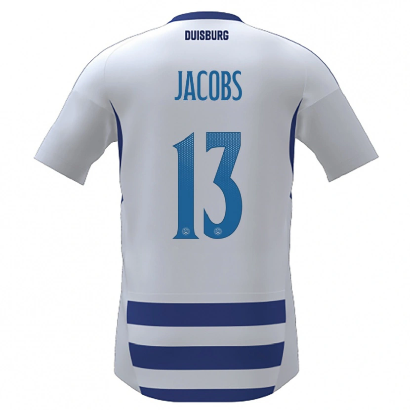 Danxen Kinderen Jol Jacobs #13 Wit Blauw Thuisshirt Thuistenue 2025/26 T-Shirt
