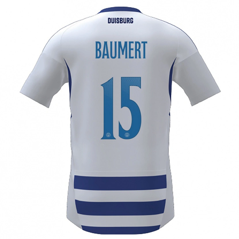Danxen Kinderen Moritz Baumert #15 Wit Blauw Thuisshirt Thuistenue 2025/26 T-Shirt