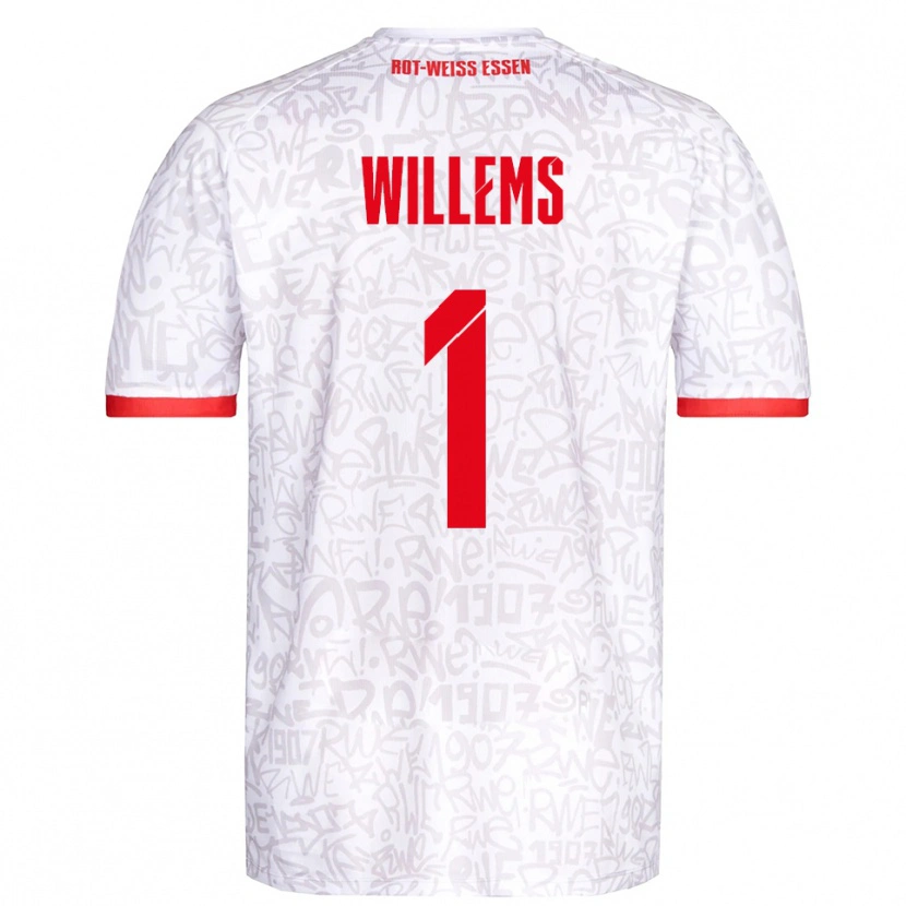 Danxen Kinderen Leon Willems #1 Wit Rood Thuisshirt Thuistenue 2025/26 T-Shirt