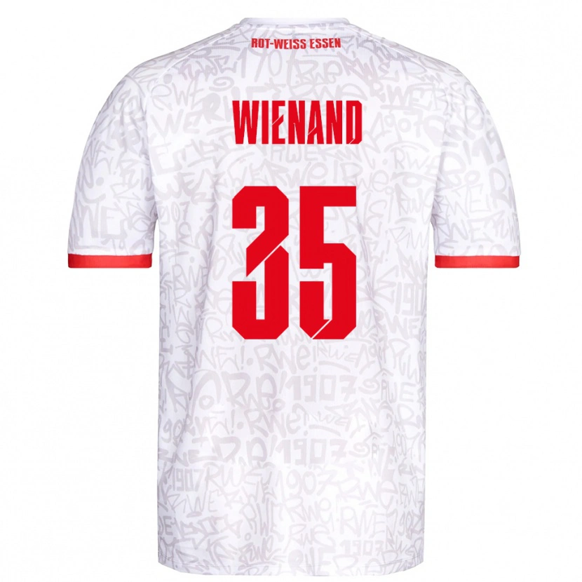 Danxen Kinderen Felix Wienand #35 Wit Rood Thuisshirt Thuistenue 2025/26 T-Shirt