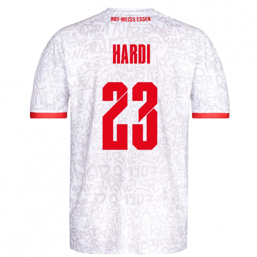 Danxen Kinderen Dominik Hardi #23 Wit Rood Thuisshirt Thuistenue 2025/26 T-Shirt