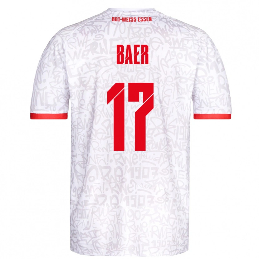 Danxen Kinderen Luca Baer #17 Wit Rood Thuisshirt Thuistenue 2025/26 T-Shirt