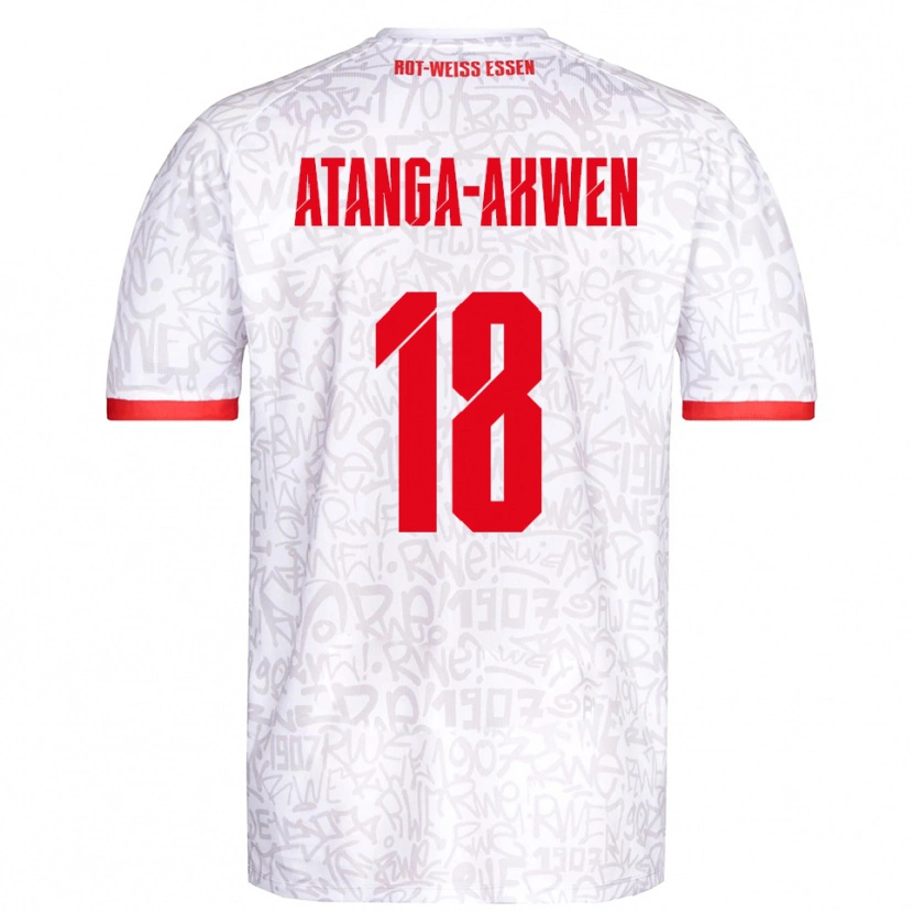 Danxen Kinderen Randy-Tamufor Atanga-Akwen #18 Wit Rood Thuisshirt Thuistenue 2025/26 T-Shirt