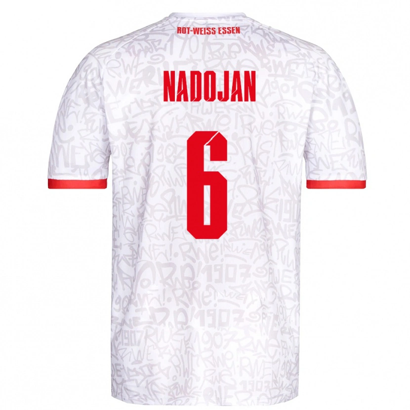 Danxen Kinderen Aslan Nadojan #6 Wit Rood Thuisshirt Thuistenue 2025/26 T-Shirt