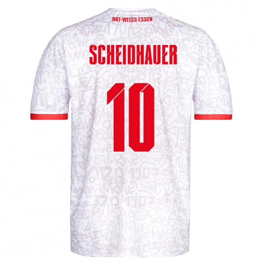 Danxen Kinderen Leon Scheidhauer #10 Wit Rood Thuisshirt Thuistenue 2025/26 T-Shirt