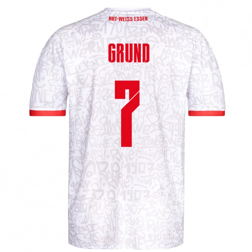 Danxen Kinderen Kevin Grund #7 Wit Rood Thuisshirt Thuistenue 2025/26 T-Shirt