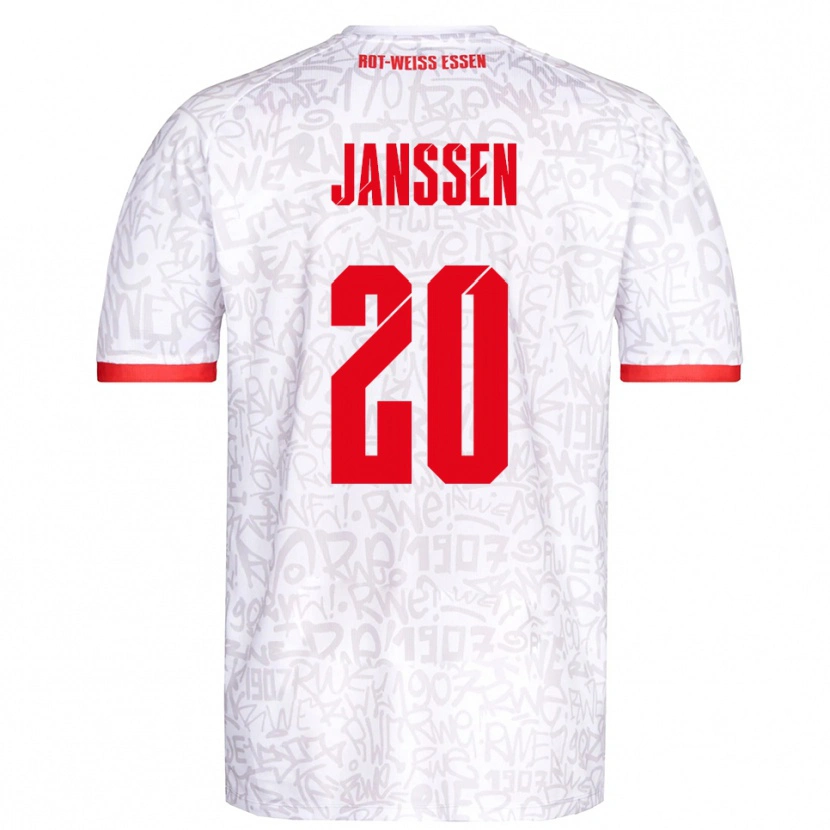 Danxen Kinderen Marek Janssen #20 Wit Rood Thuisshirt Thuistenue 2025/26 T-Shirt