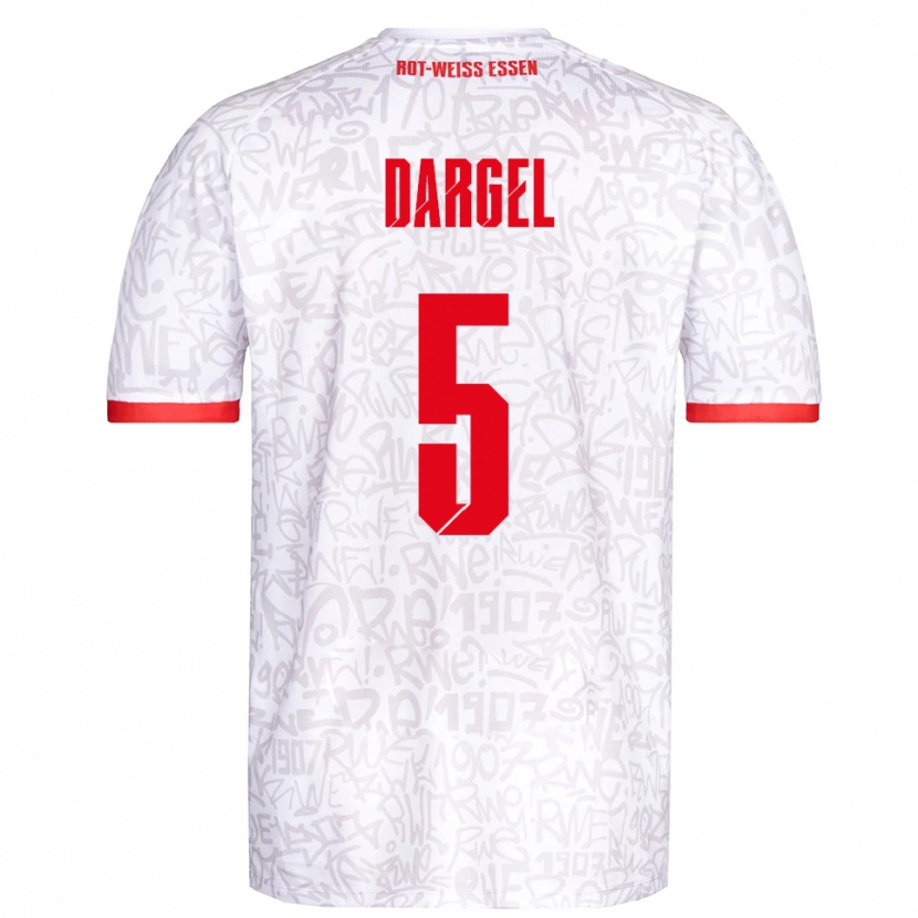 Danxen Kinderen Timo Dargel #5 Wit Rood Thuisshirt Thuistenue 2025/26 T-Shirt