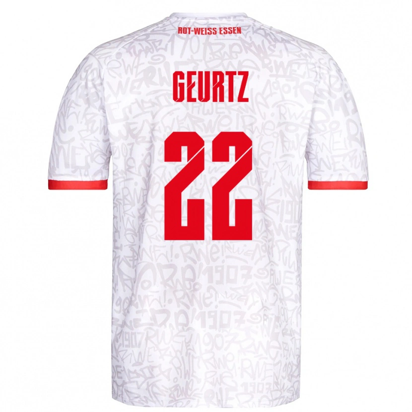 Danxen Kinderen Jan-Luca Geurtz #22 Wit Rood Thuisshirt Thuistenue 2025/26 T-Shirt