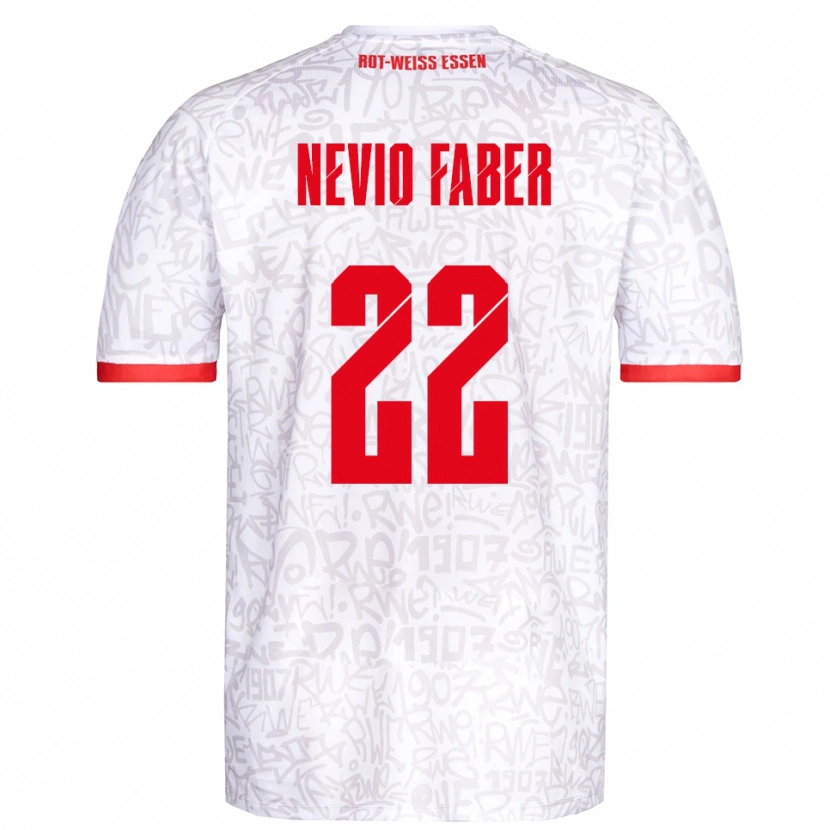 Danxen Kinderen Arne Nevio Faber #22 Wit Rood Thuisshirt Thuistenue 2025/26 T-Shirt