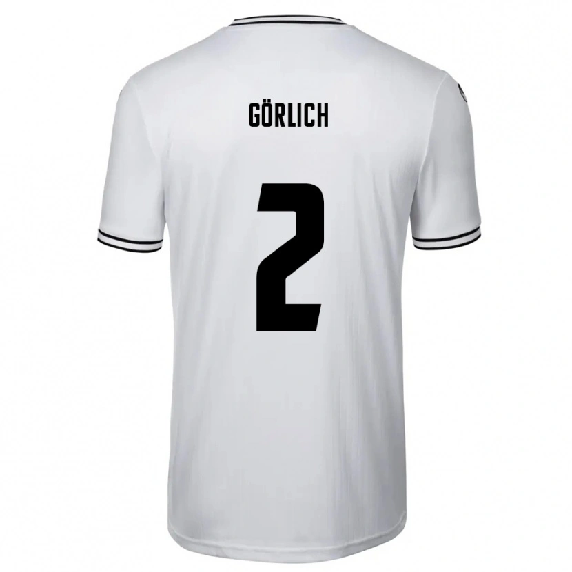 Danxen Kinderen Luis Görlich #2 Wit Zwart Thuisshirt Thuistenue 2025/26 T-Shirt