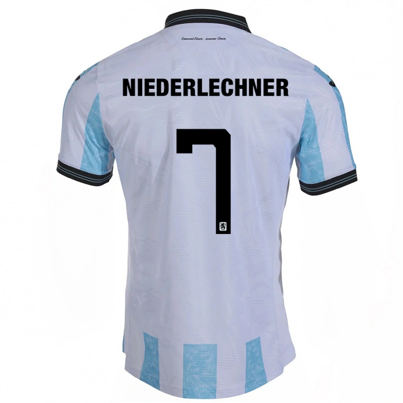 Danxen Kinderen Florian Niederlechner #7 Wit Hemelsblauw Thuisshirt Thuistenue 2025/26 T-Shirt