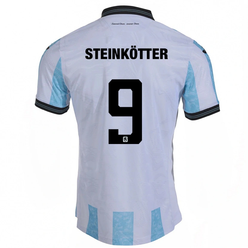 Danxen Kinderen Justin Steinkötter #9 Wit Hemelsblauw Thuisshirt Thuistenue 2025/26 T-Shirt