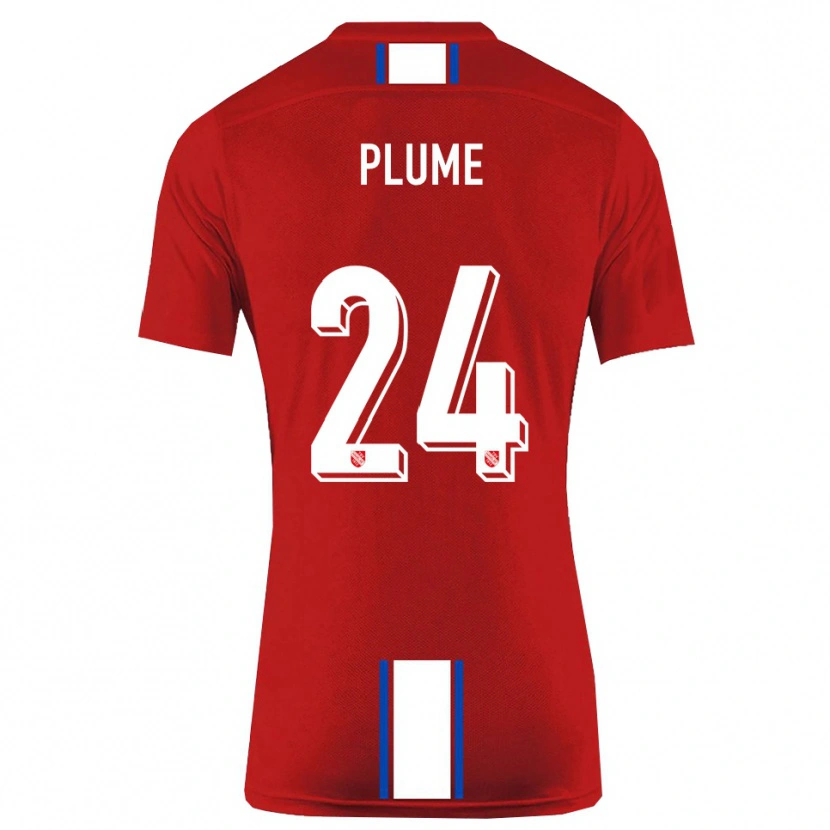 Danxen Kinderen Noah Plume #24 Rood Wit Thuisshirt Thuistenue 2025/26 T-Shirt