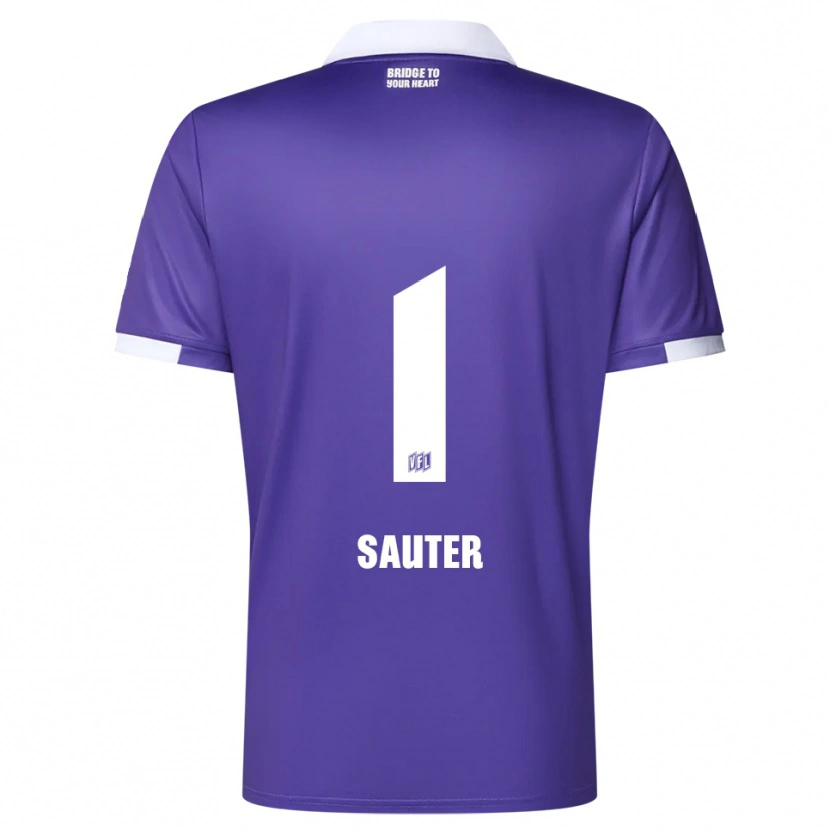 Danxen Kinderen Niklas Sauter #1 Paars Wit Thuisshirt Thuistenue 2025/26 T-Shirt