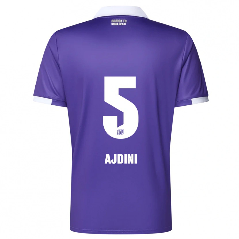 Danxen Kinderen Bashkim Ajdini #5 Paars Wit Thuisshirt Thuistenue 2025/26 T-Shirt