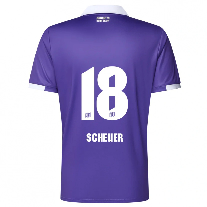 Danxen Kinderen Nevio Scheuer #18 Paars Wit Thuisshirt Thuistenue 2025/26 T-Shirt