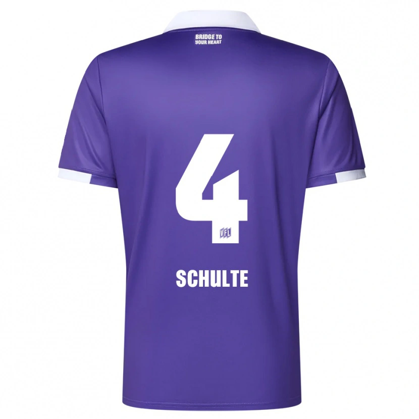 Danxen Kinderen Henry Schulte #4 Paars Wit Thuisshirt Thuistenue 2025/26 T-Shirt