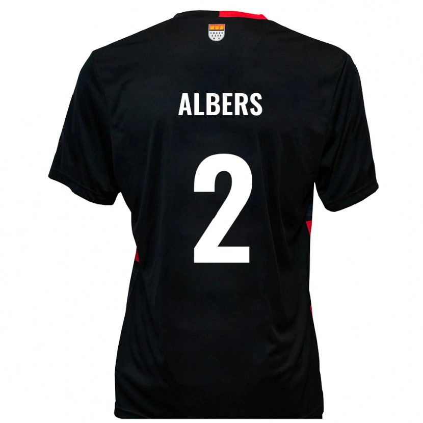 Danxen Kinderen Felix Albers #2 Zwart Rood Thuisshirt Thuistenue 2025/26 T-Shirt