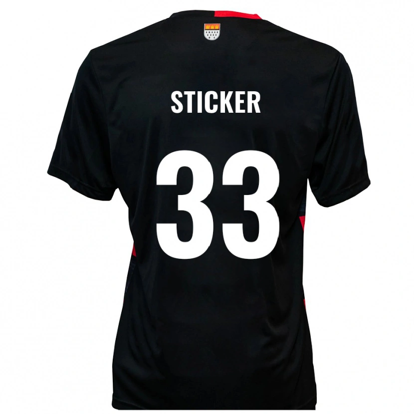 Danxen Kinderen Jonah Sticker #33 Zwart Rood Thuisshirt Thuistenue 2025/26 T-Shirt