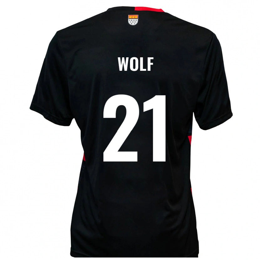 Danxen Kinderen Lucas Wolf #21 Zwart Rood Thuisshirt Thuistenue 2025/26 T-Shirt