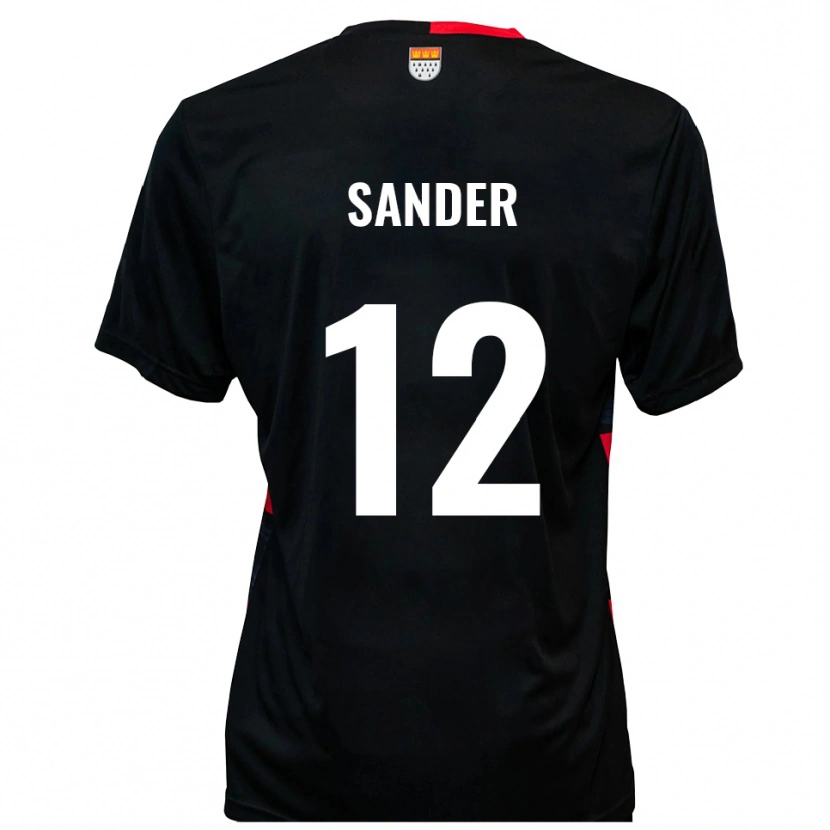 Danxen Kinderen Anton Sander #12 Zwart Rood Thuisshirt Thuistenue 2025/26 T-Shirt