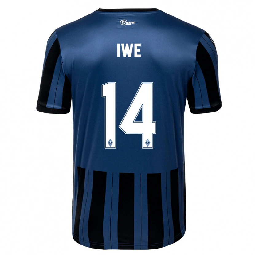 Danxen Kinderen Emmanuel Iwe #14 Blauw Grijs Zwart Thuisshirt Thuistenue 2025/26 T-Shirt
