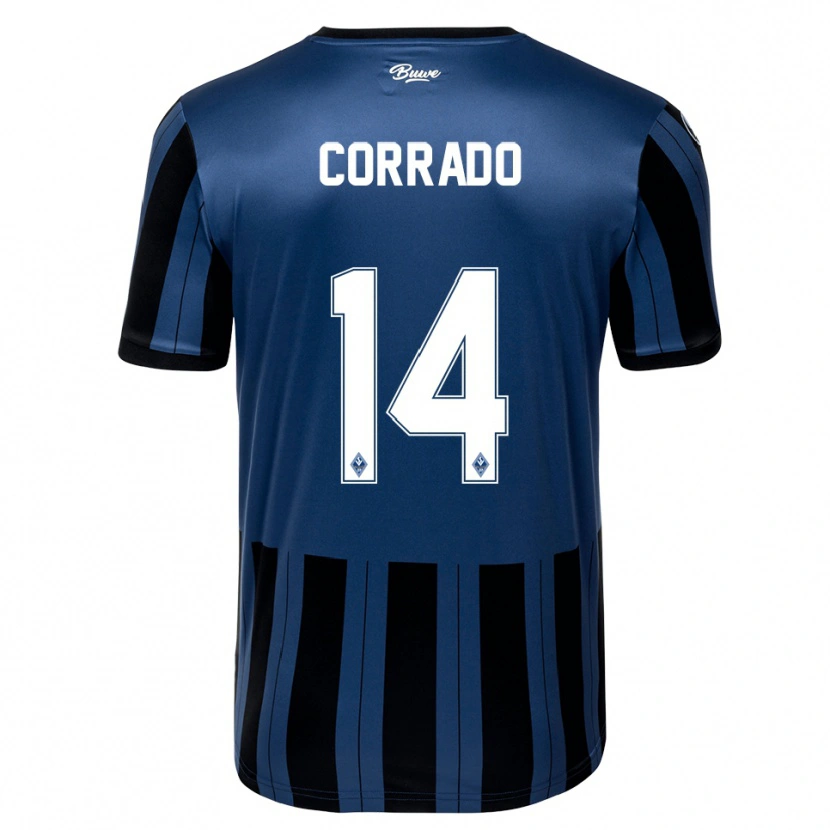 Danxen Kinderen Tiziano Corrado #14 Blauw Grijs Zwart Thuisshirt Thuistenue 2025/26 T-Shirt