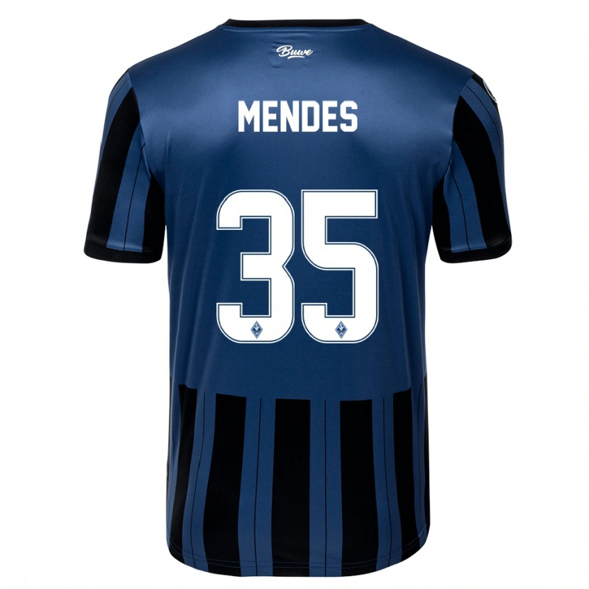 Danxen Kinderen Djayson Mendes #35 Blauw Grijs Zwart Thuisshirt Thuistenue 2025/26 T-Shirt