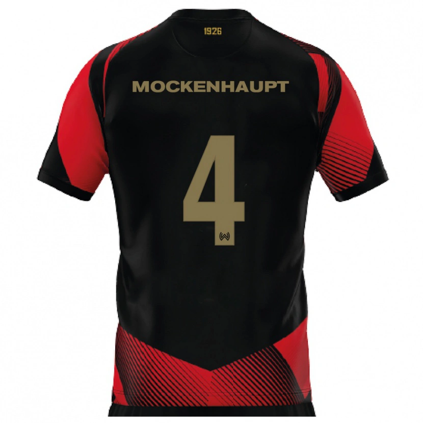 Danxen Kinderen Sascha Mockenhaupt #4 Zwart Rood Thuisshirt Thuistenue 2025/26 T-Shirt