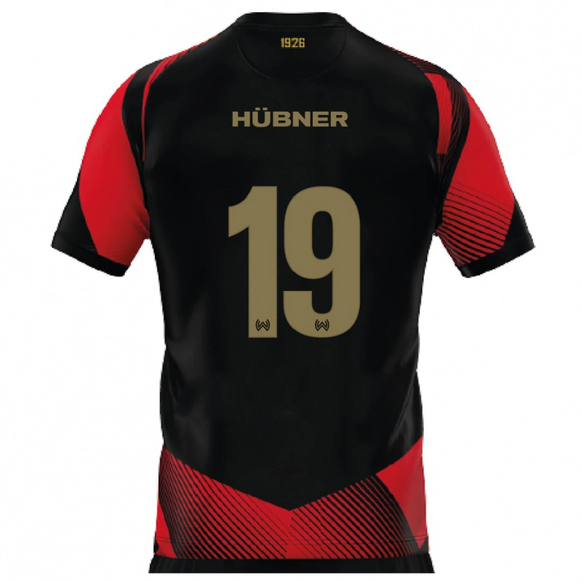 Danxen Kinderen Florian Hübner #19 Zwart Rood Thuisshirt Thuistenue 2025/26 T-Shirt