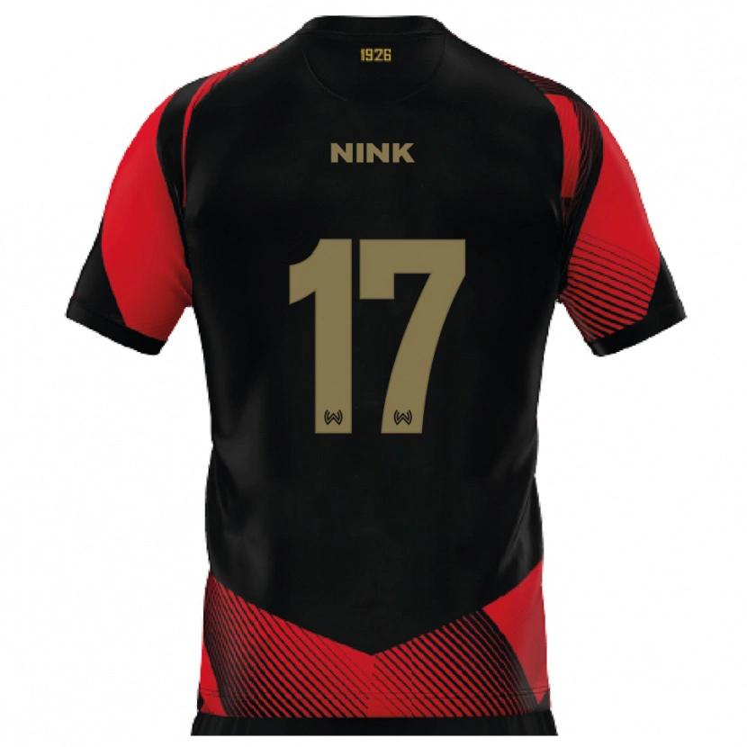 Danxen Kinderen Ben Nink #17 Zwart Rood Thuisshirt Thuistenue 2025/26 T-Shirt