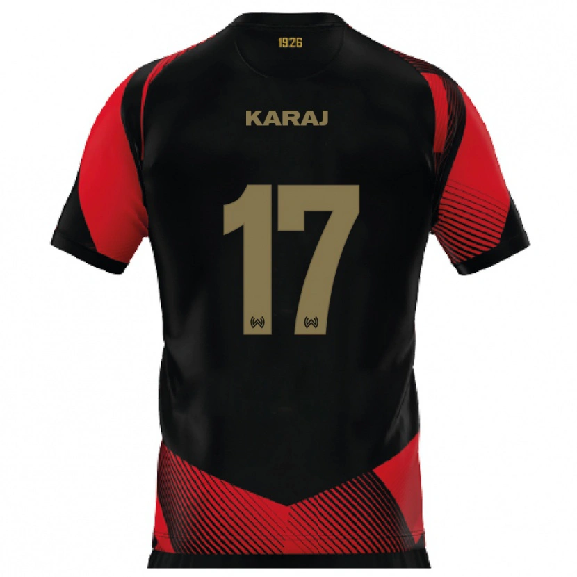 Danxen Kinderen Eraldo Karaj #17 Zwart Rood Thuisshirt Thuistenue 2025/26 T-Shirt